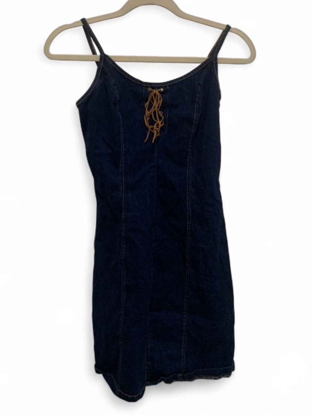 Y2K 579 Denim Lace-Up Blue Mini Dress
